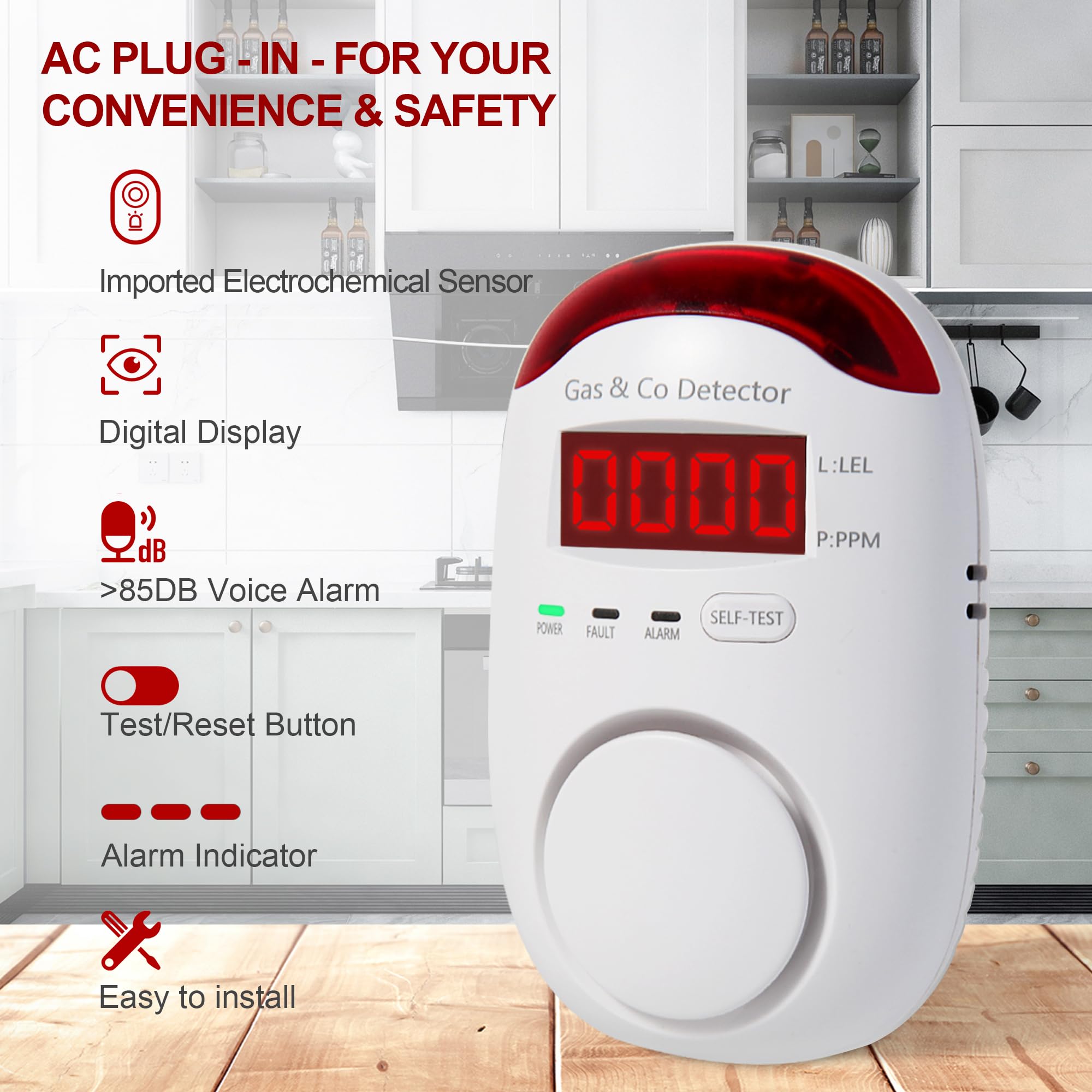 Co Detector Plug - Detetores combinados de gás e monóxido