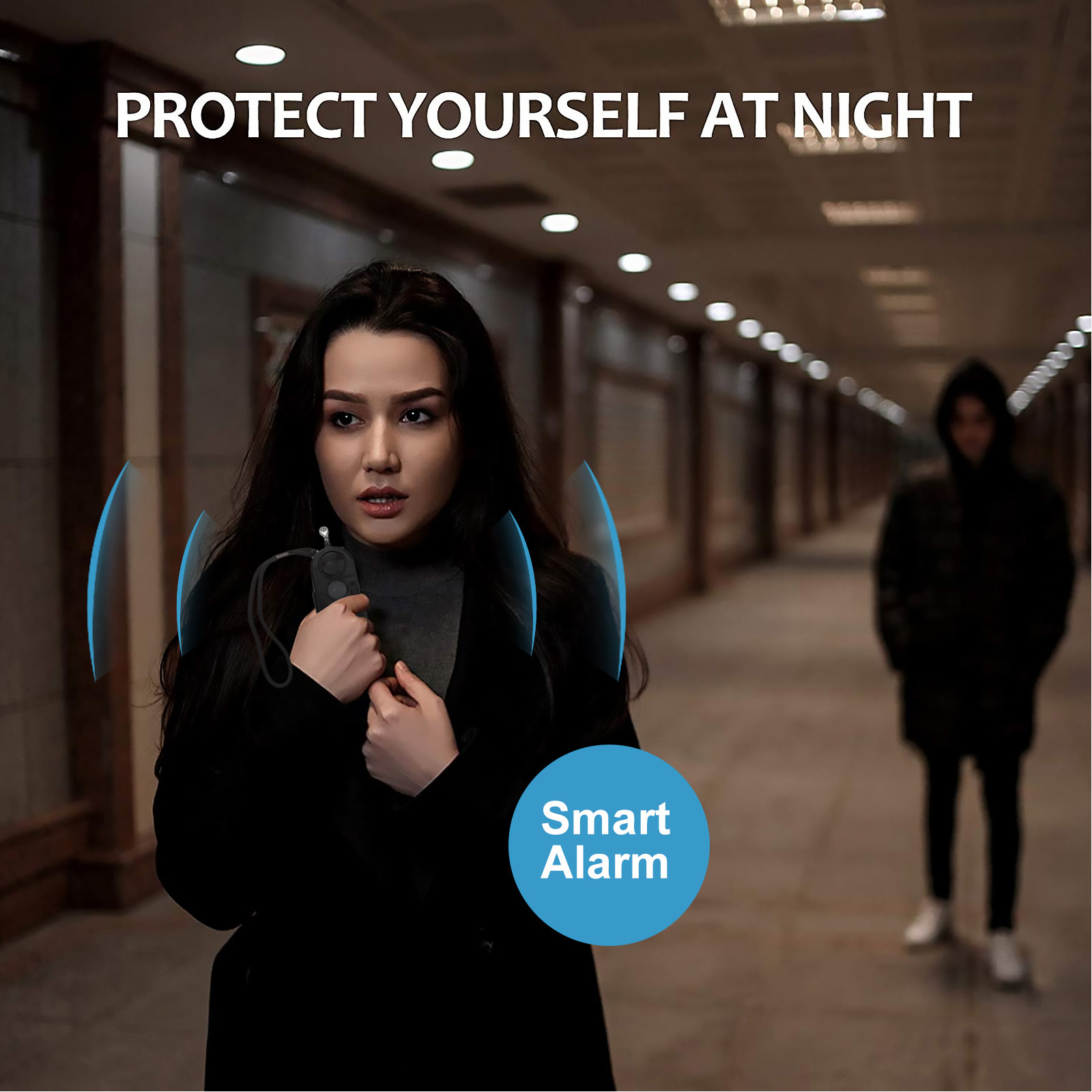 Personal Alarm Keychain - Chaveiros com alarme pessoal, luz indicadora