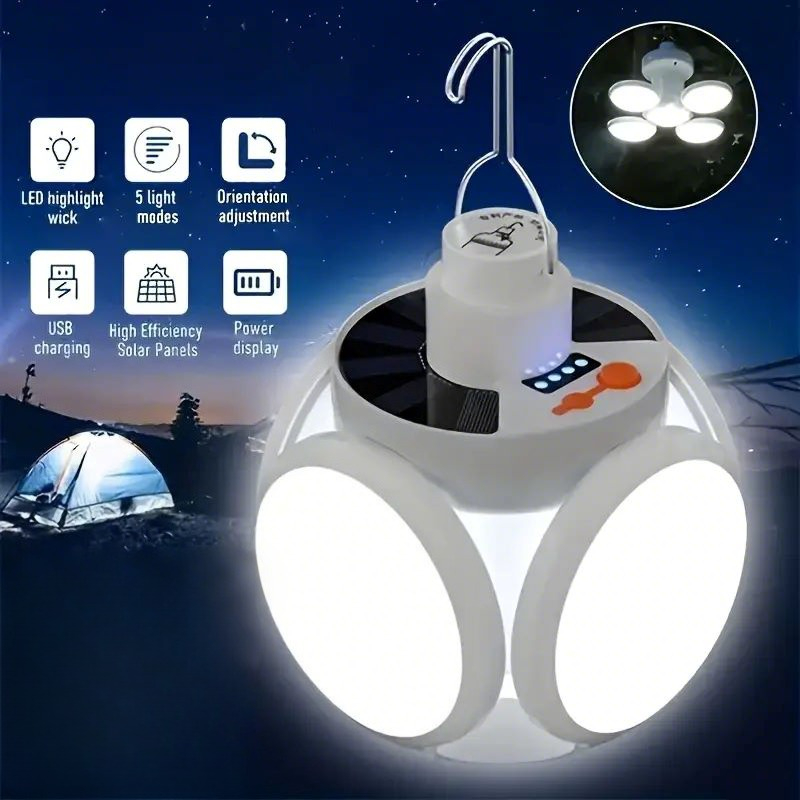 Power Outage Light - Luz de carregamento solar com ganchos