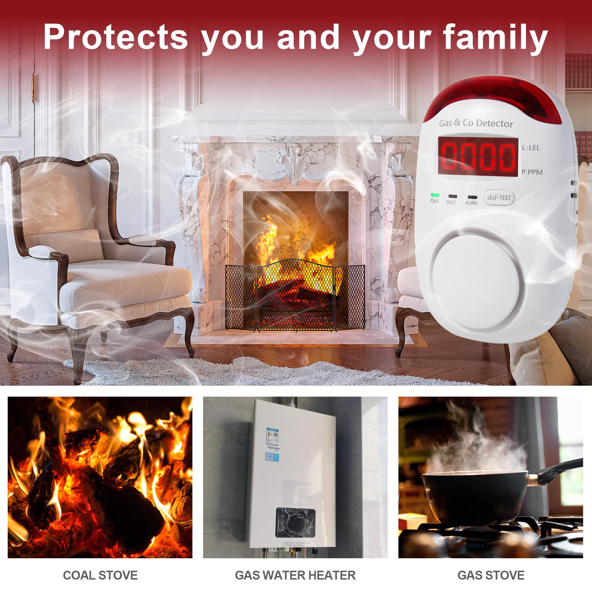 Detetores combinados de gás e  - Co Detector Plug avaliação e preço