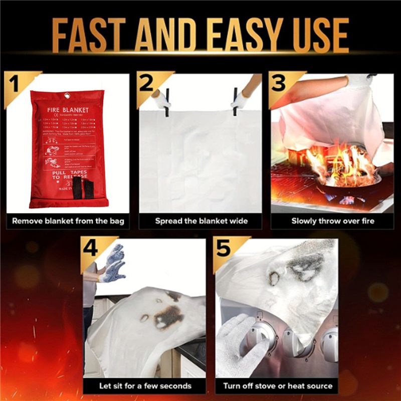 B48B-8PCS Manta de Emergência  - Fire Blanket Kitchen avaliação e preço